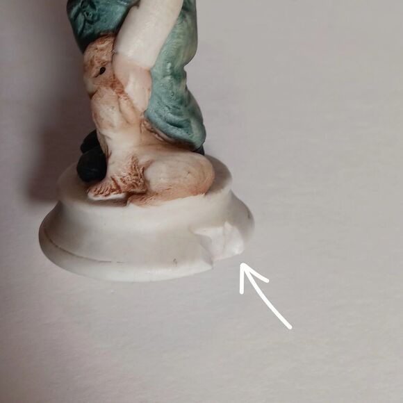 Lot of 2 Vintage Napcoware Little Girl Basket & Boy Dog No C 8546Japan - Picture 7 of 14